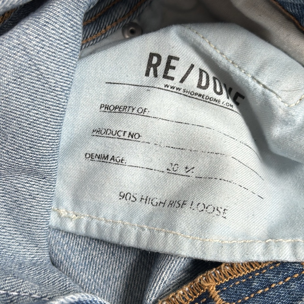 Re/Done High-Rise Light Blue Straight Jeans - Picture 3 of 5